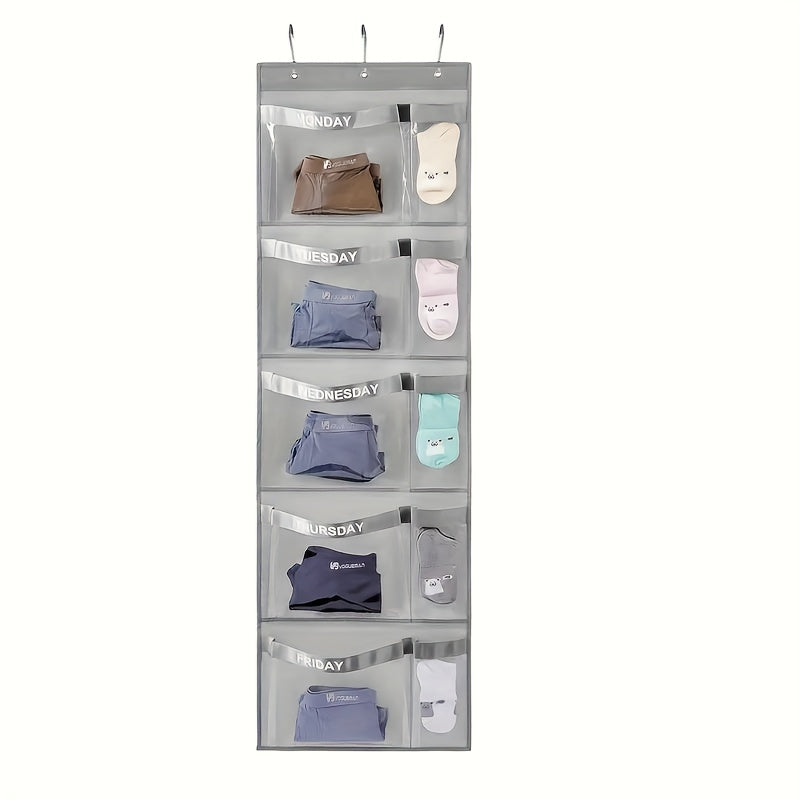 Portable Clothes Organizer Bag for Daily Use Gray Purple 68.58cm Tall