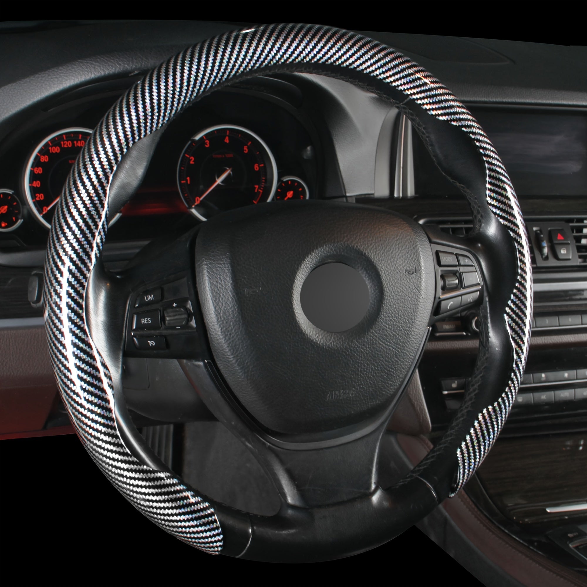 Karbon tolali rul boshqacha qopqog'i PU charm bilan yopishtiriladigan tutqich himoyachisi