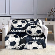 Personalized Football Print Flannel Blanket for Kids and Teens