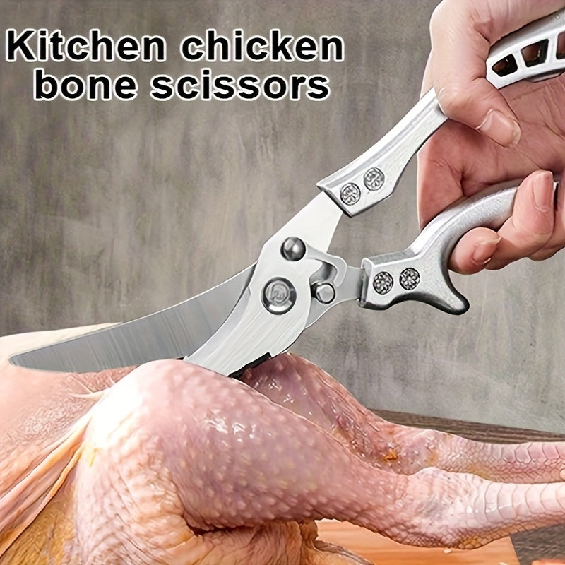 1-Pack Ambidextrous Poultry Shears Heavy Duty Stainless Steel Meat Fish Scissors