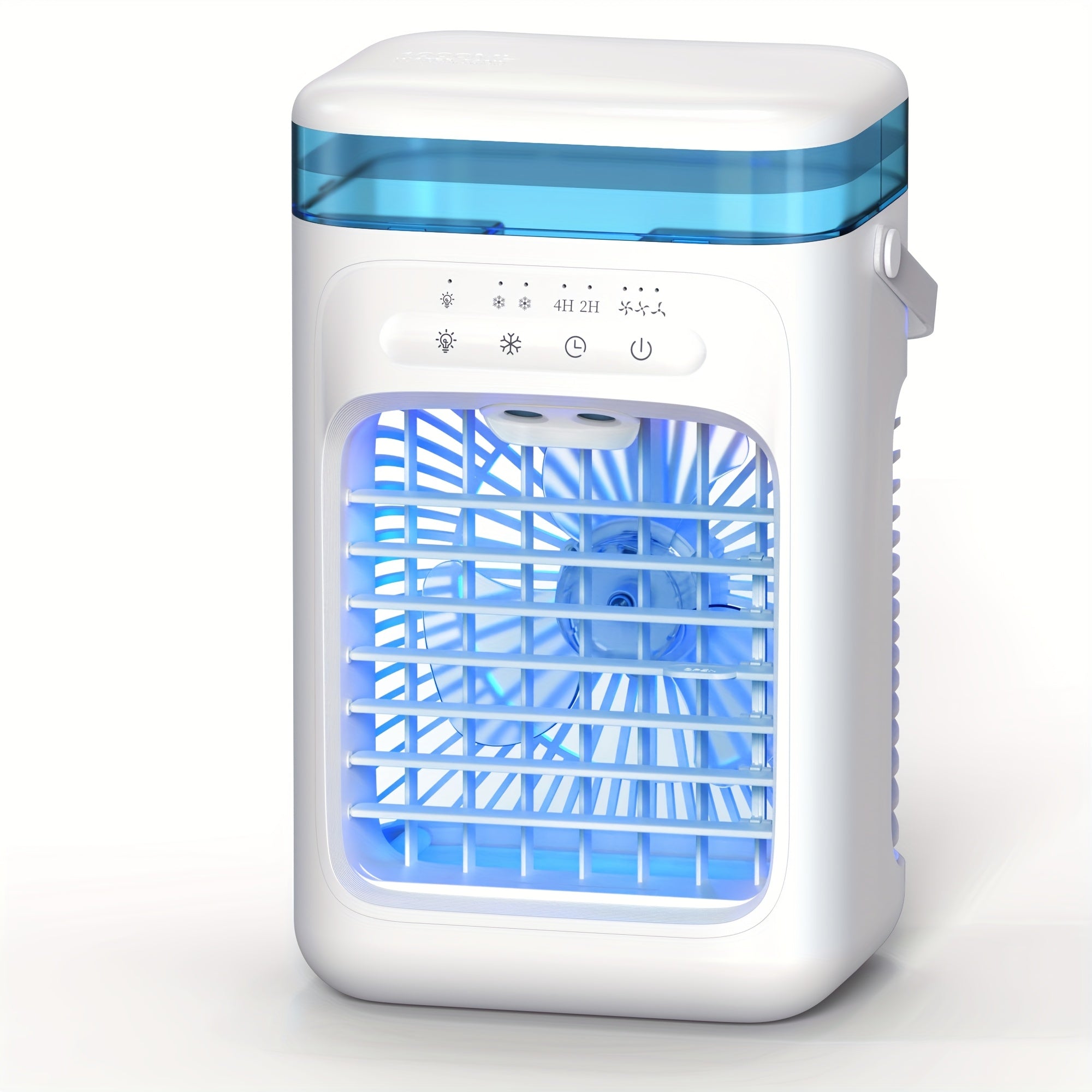 Portable desktop air conditioner fan with dual spray for home bedroom camping travel