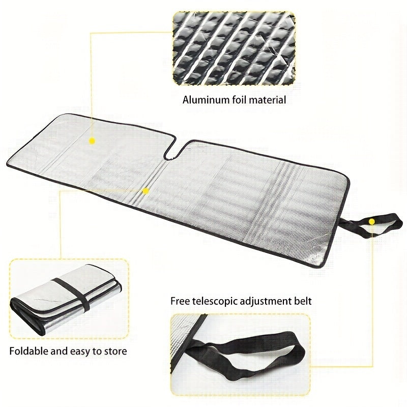 Универсальный солнцезащитный козырек для Jeep Wrangler, крышка для лобового стекла, черная алюминиевая фольга