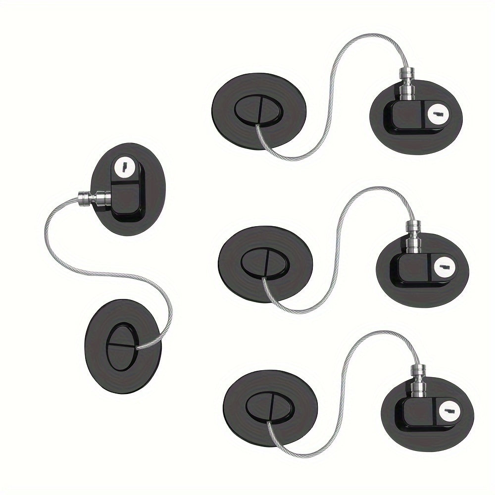 Set of 4 Childproof Cabinet Locks for Freezer Drawers and Doors