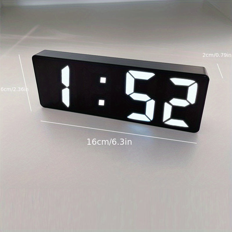 Digital LED Alarm Clock with Temperature Display and Adjustable Brightness