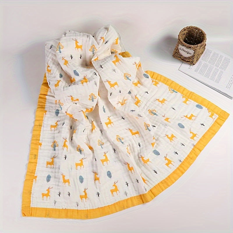 Мягкое и впитывающее полотенце для ванной из 100% хлопка для детей - Цветное марлевое одеяло для мальчиков и девочек, идеальный подарок для молодежи, размер 109,22x109,22 см