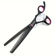 Dog Grooming Scissors Set 4 Pieces Stainless Steel Professional with Straight Thinning Curved Chunkers and Comb