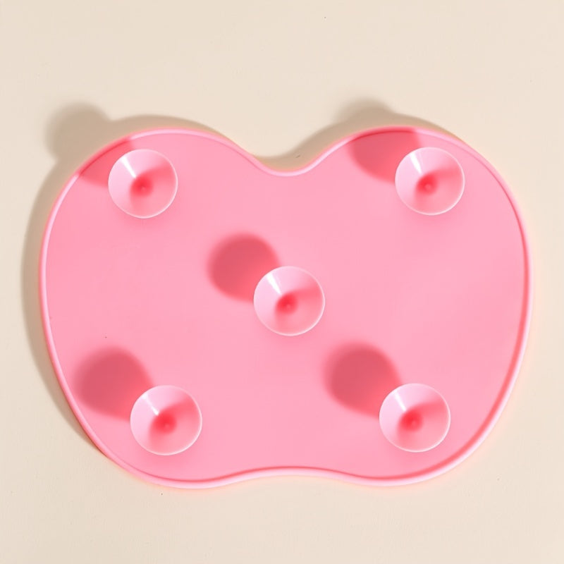 Unisex Silicone Makeup Brush Cleaning Mat Apple-Shaped Wash Pad Portable