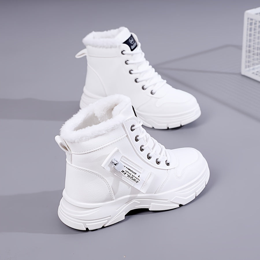 Women's Winter Insulated Military Snow Boots High-Top Ankle Support