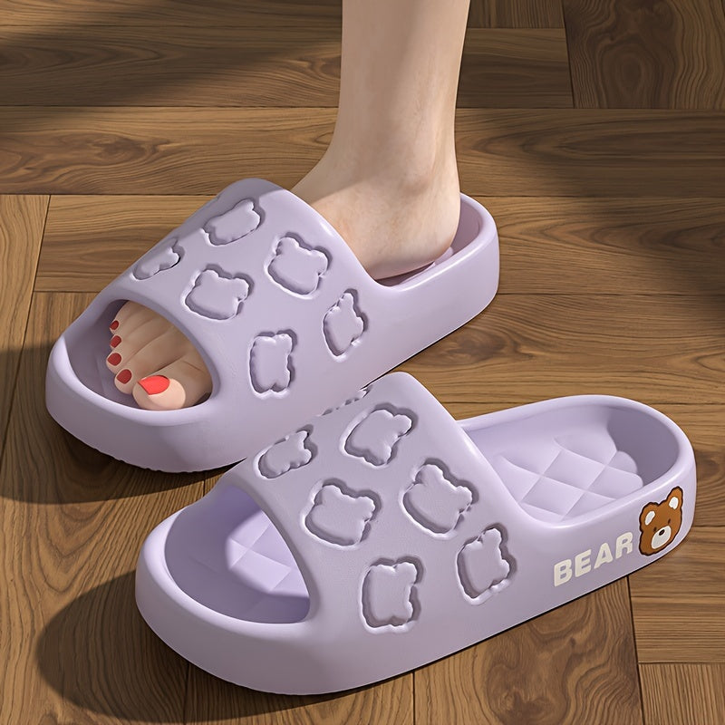 Женские мультяшные тапочки с утолщением для дома и улицы, slip-on, шлепанцы