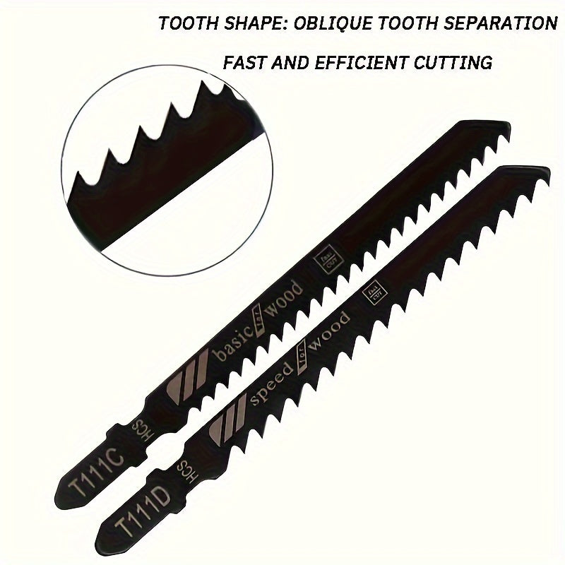 10 Pcs Jigsaw Blade Set Fine Coarse Teeth for Wood Metal Plastic