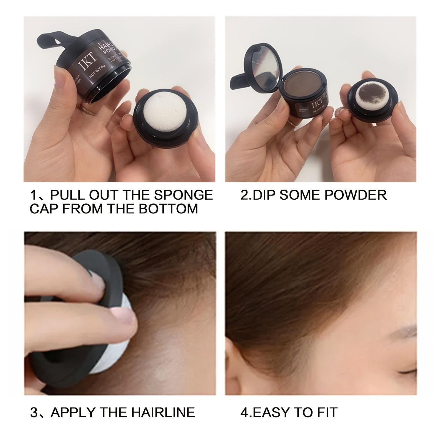 Unisex Hairline Powder Thinning Hair Root Concealer Portable Plastic Powder