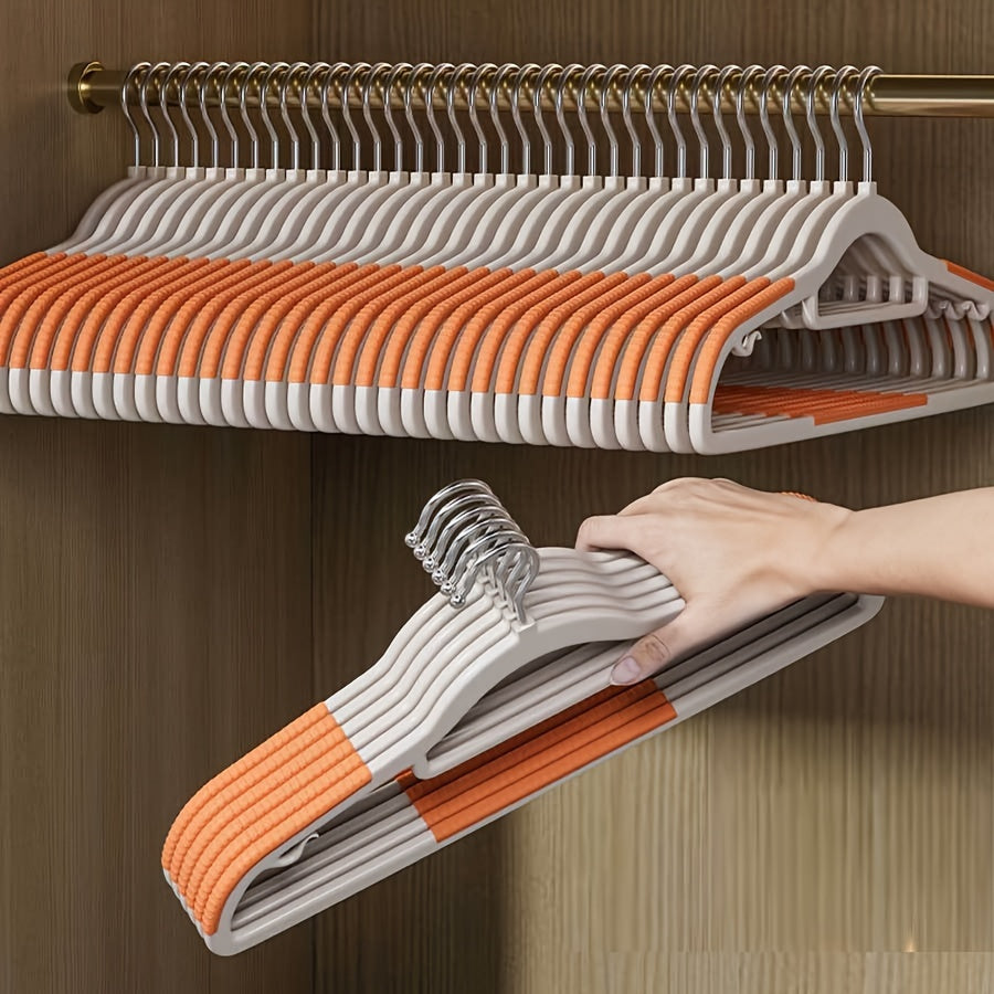 Paquete de 10 perchas de plástico antideslizantes, engrosadas, para almacenamiento de ropa, ahorra espacio