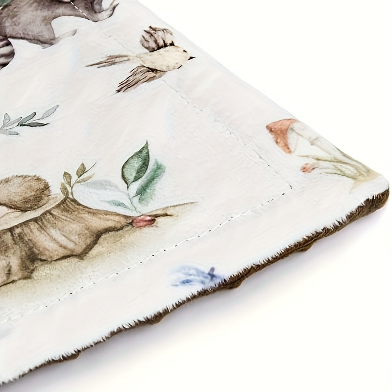 Baby Blanket 30x40 Inches Minky Plush Animal Print Dotted Backing for Newborns and Toddlers