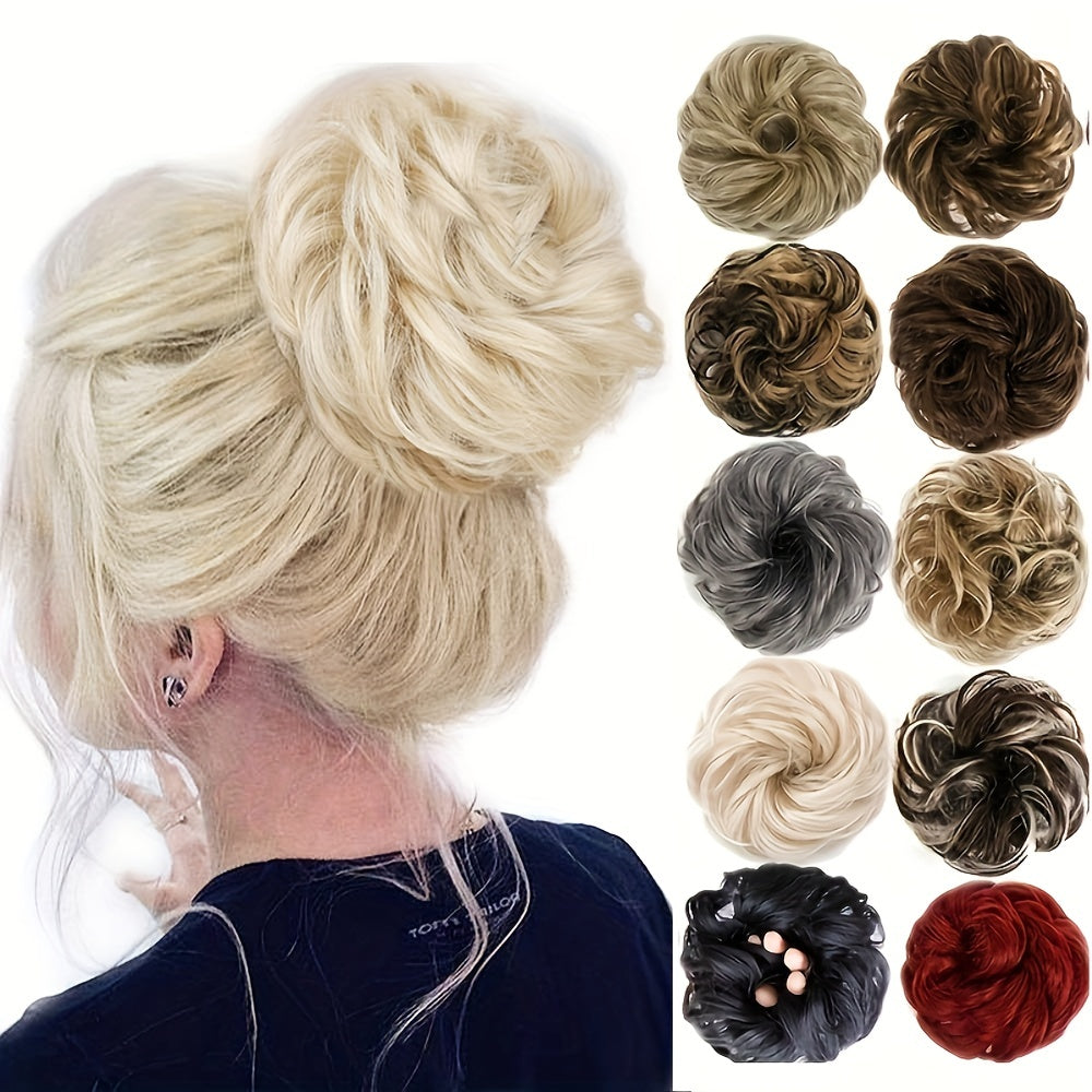 Women Synthetic Hair Bun Chignon Hairpiece Elastic Scrunchie Hair Accessory