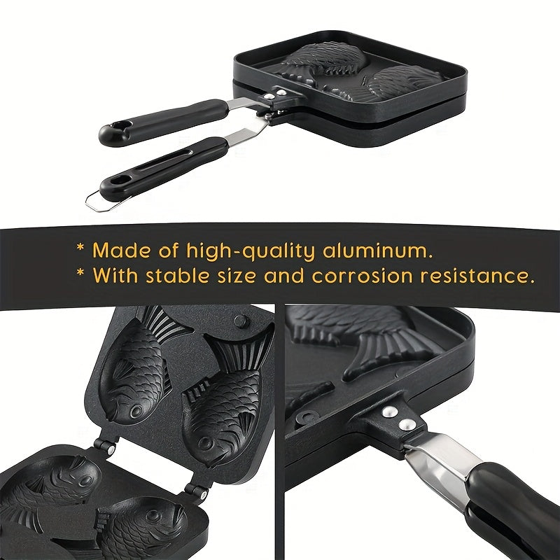 Форма для выпечки торта в форме рыбы из алюминиевого сплава с антипригарным покрытием Тайяки вафли