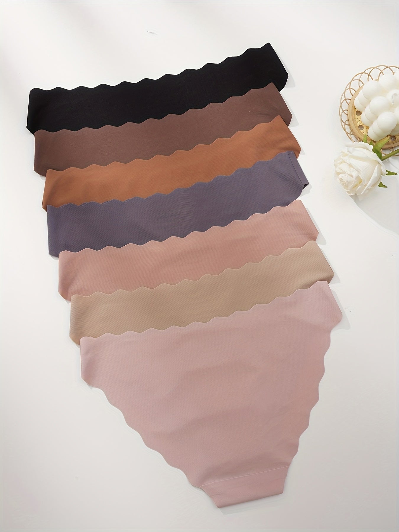 Seamless Hipster Panties 7 Pack Solid Color Stretchy Women's Underwear