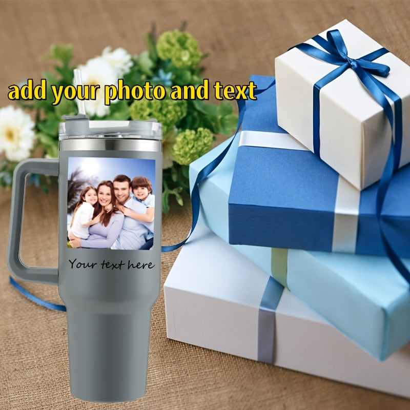 40oz Insulated Stainless Steel Tumbler with Straw and Lid Personalized Coffee Mug Gift