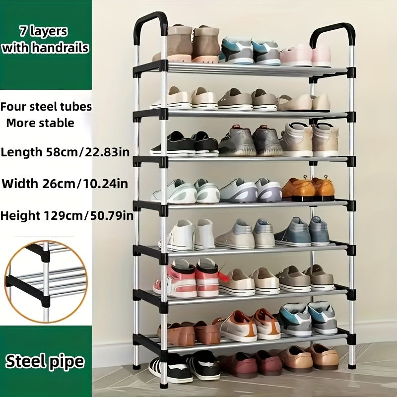 Multi-Layer Shoe Rack with Golden Connectors for Entryway and Bedroom Storage