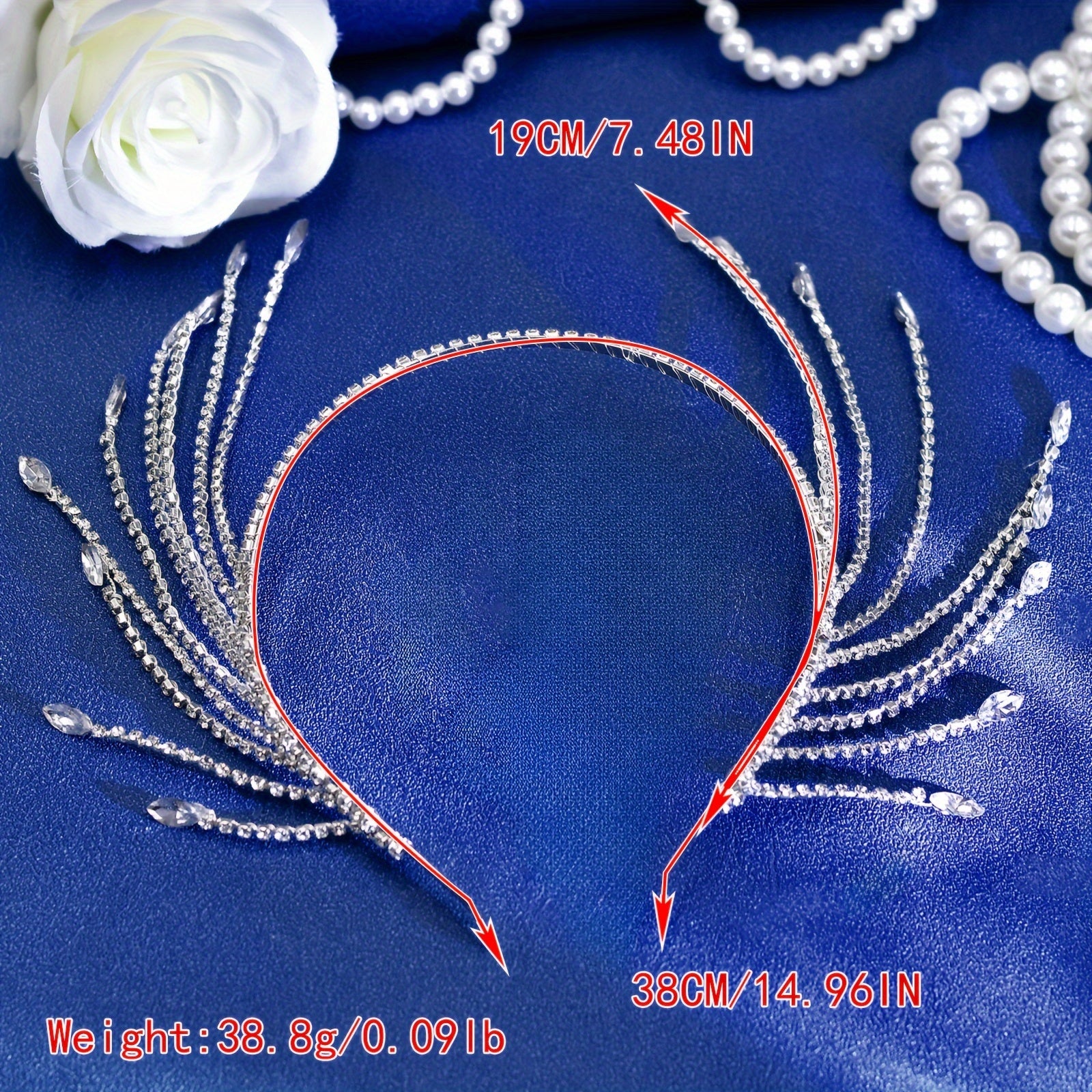 Toʻylar va maxsus tadbirlar uchun rhinestone toʻy tiara soch aksessuari