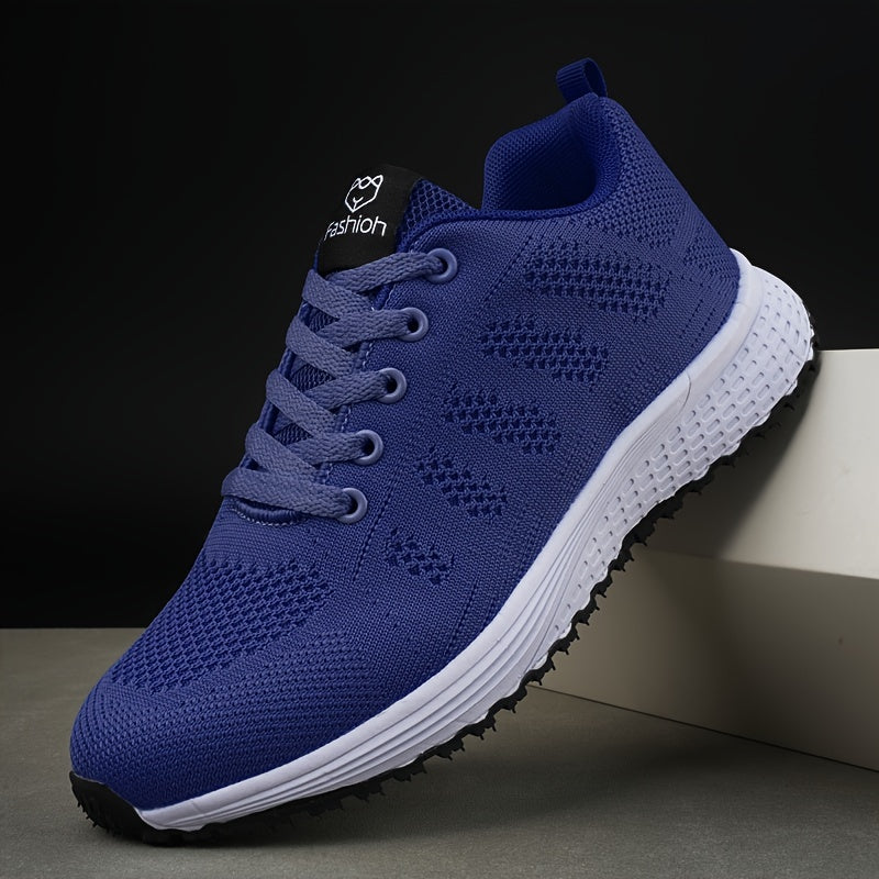 Women’s Gradient Mesh Sneakers Breathable Lace-Up Running Shoes