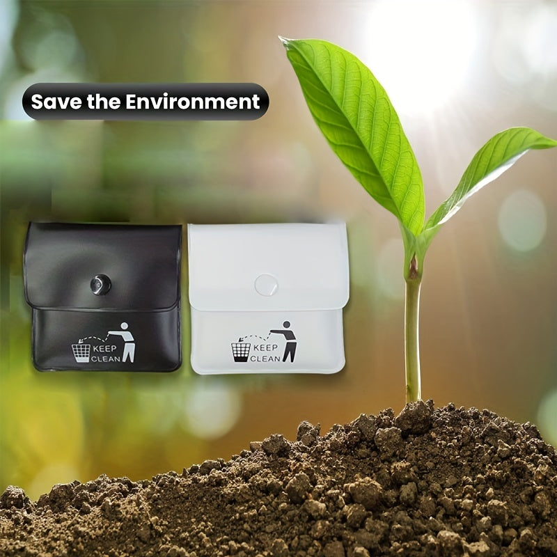 Unisex Aluminum Pocket Ashtray Smell-Proof Black Travel Disposal Pouch