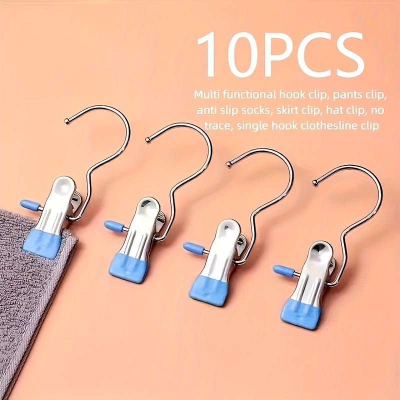 Set of 10 Multi-Purpose Plastic Boot Hangers Clips for Socks Towels Pants and Handbags