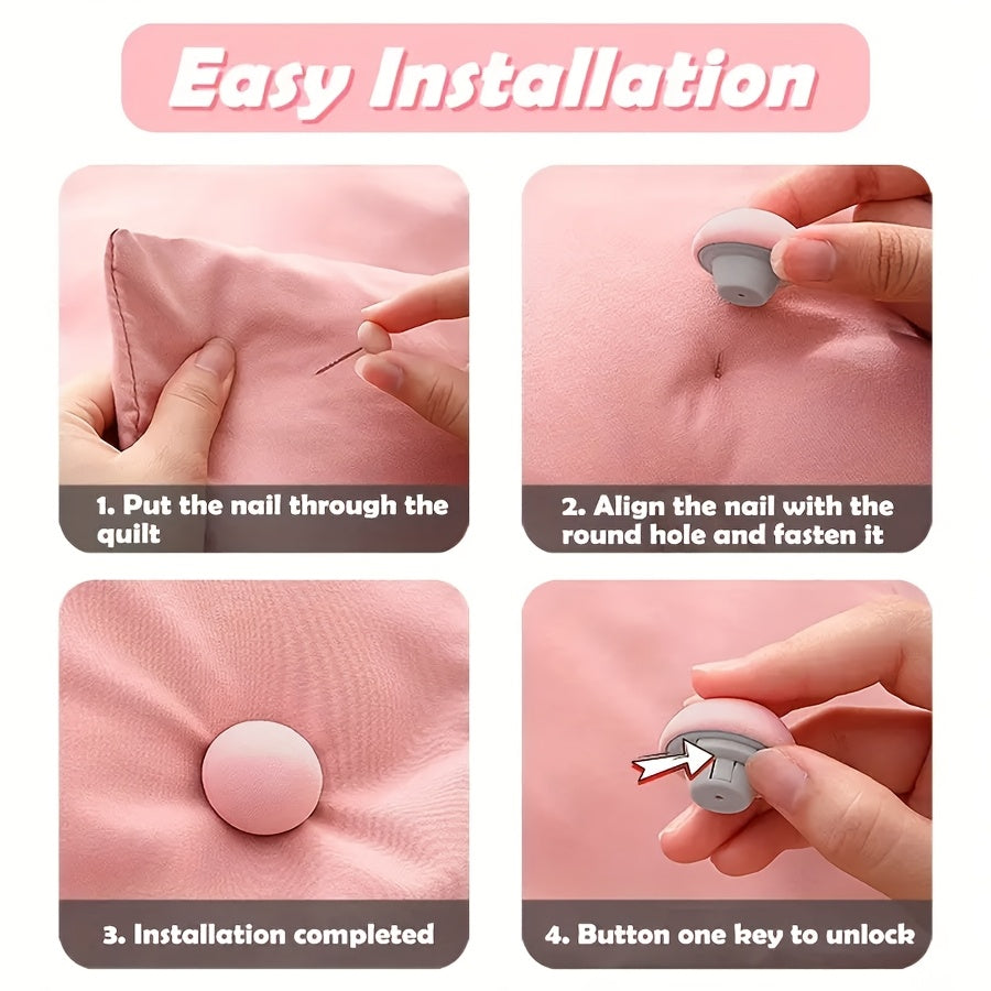4-Pack Mushroom Shaped Duvet Clips with Easy Unlock System and Invisible Design