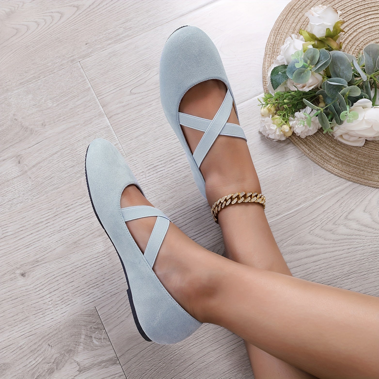 Women's Slip-On Ballet Flats, Solid Color, Soft Sole, Casual Casual Shoes