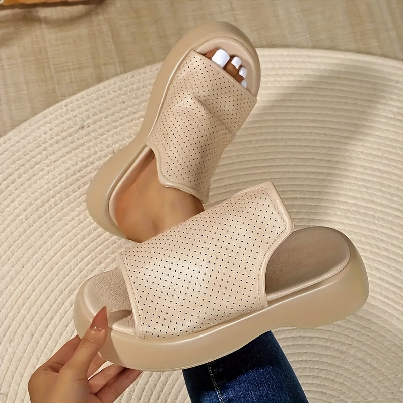 Women's Open-Toe Sandals Synthetic Upper Mid Heel Casual Black Brown