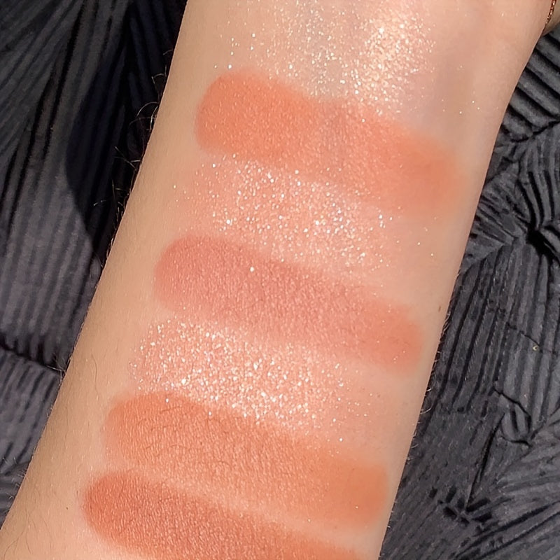 Ayollarlar uchun pushti ko‘zoynak palitrasi, 9 ta rang, mat, shaffof, talksiz, coral, nude