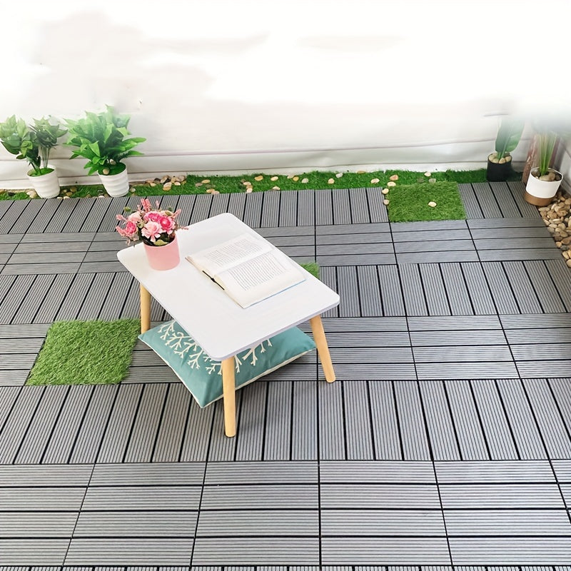 40pcs Waterproof Plastic Interlocking Deck Tiles for Patio Poolside Balcony Backyard