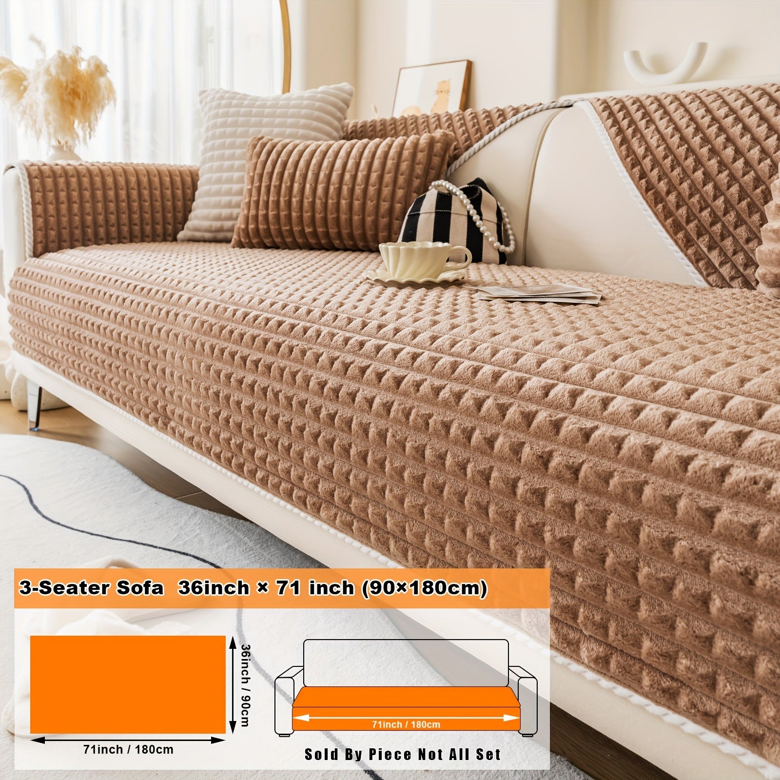 Нескользящая плюшевая накидка на диван для всей мебели, безопасная для домашних животных, легко очищается