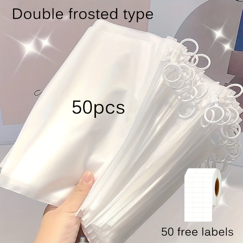 10, 30, or 50 Pieces Waterproof Frosted Storage Bags for Small Items Organizer