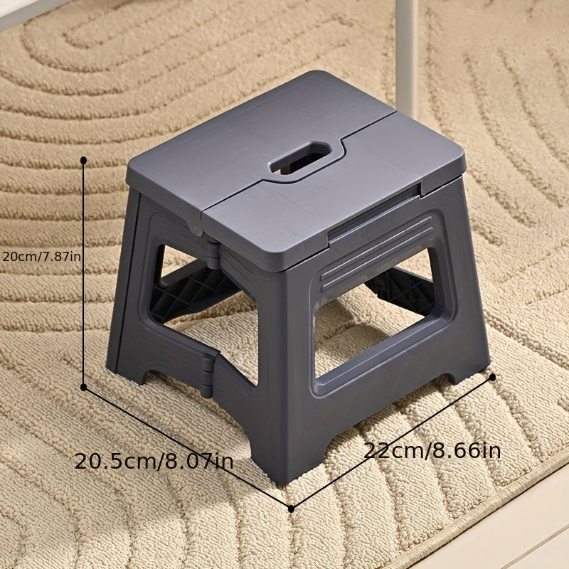 Square Plastic Folding Stool Adjustable Slip-Resistant Portable for Travel and Fishing
