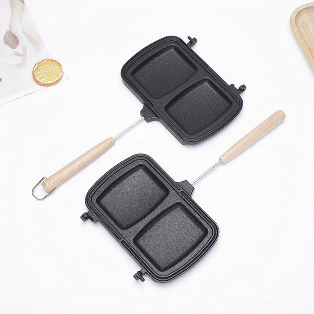 Non-stick sandwich maker with removable edges for omelettes toast breakfast