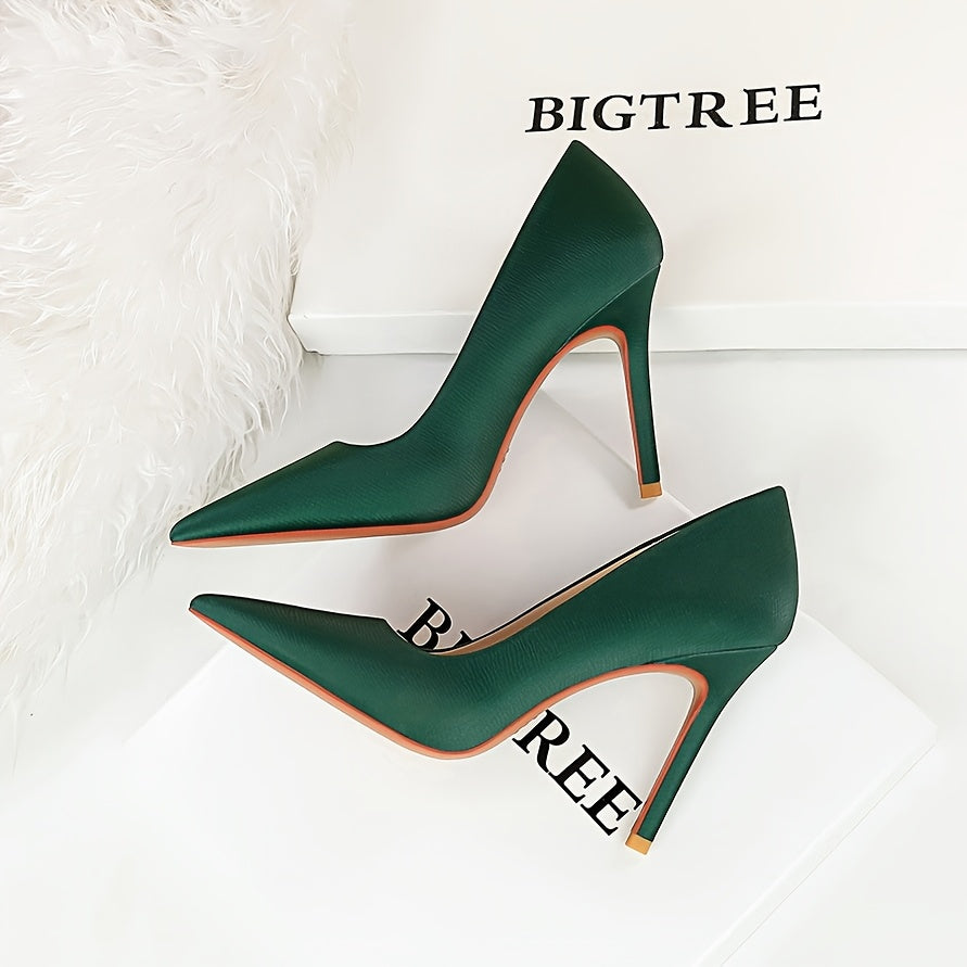 Women Emerald Green Pointed Toe Stiletto Heels Dress Shoes for Parties Wedding Night Out