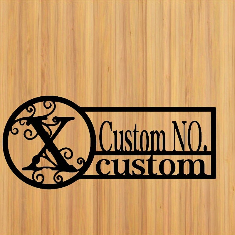 Oq metall misdan yasalgan eshik belgisi, oilaviy nom bilan, ichki va tashqi foydalanish uchun