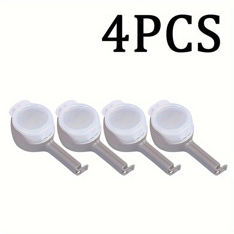 1, 2, 3, 4 yoki 5 ta ko'p maqsadli plastik oziq-ovqat sumkasi muhrlash kliplari, turli ranglarda, don saqlash uchun namlikdan himoyalovchi tarqatish nozzle bilan