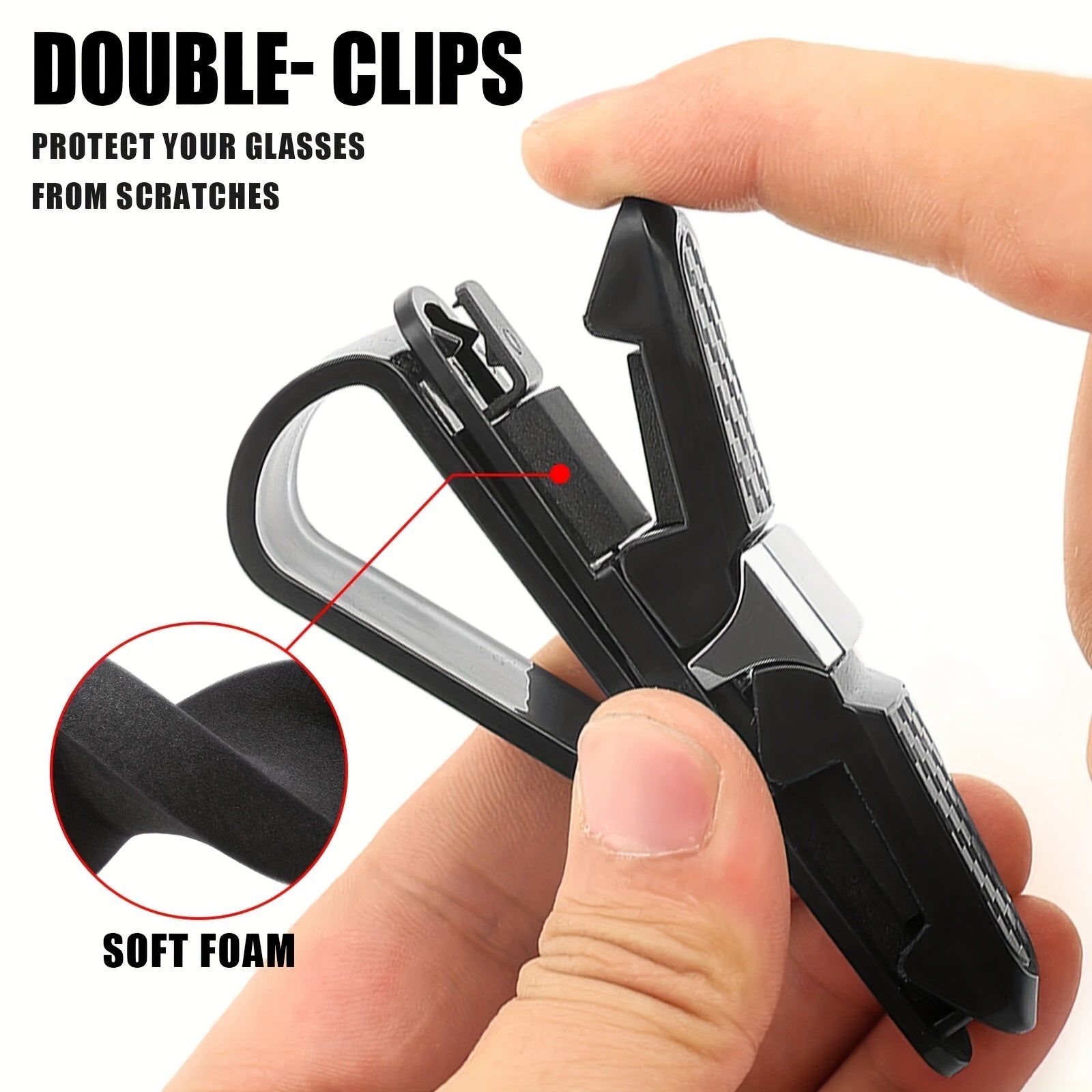 Car Sun Visor Glasses Case Holder Card Ticket Pen Clip Storage