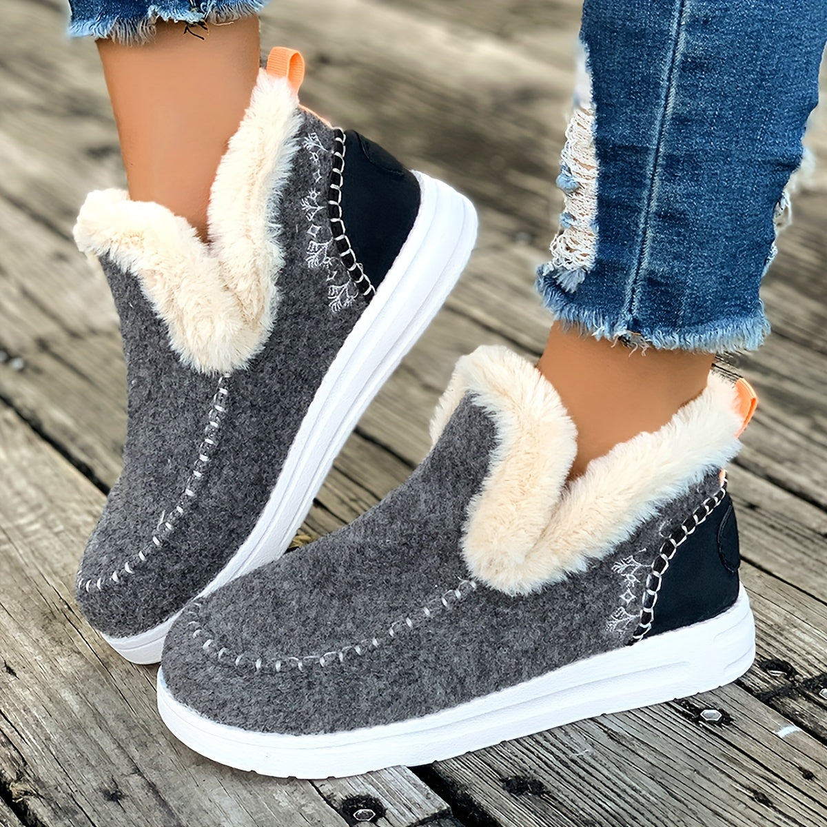 Women's Velvet Winter Ankle Boots Warm Snow Boots