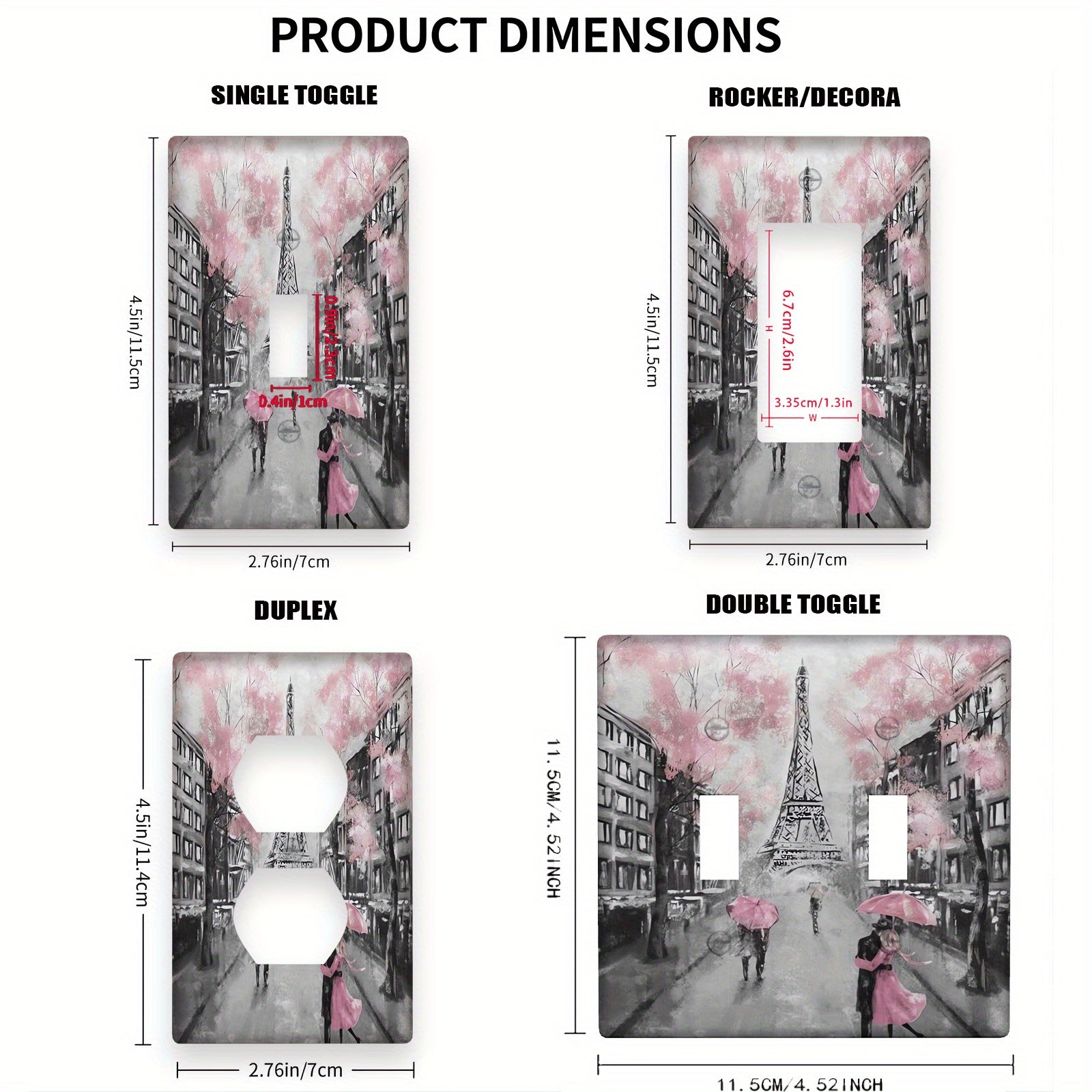 Элегантная крышка для выключателя света в форме Эйфелевой башни, не требует электричества или батареек, легко чистится, универсальный дизайн, идеально подходящий для любого оформления комнаты.