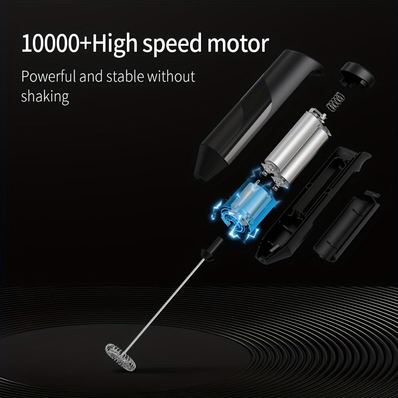 Elektr sut ko'pirtgichi, zanglamas po'latdan yasalgan ushlagich, qaymoq ko'pirtgichi, qo'l bilan ishlatiladigan ko'pik tayyorlagich va aralashtirgich, 9.60 dyuym x 1.37 dyuym