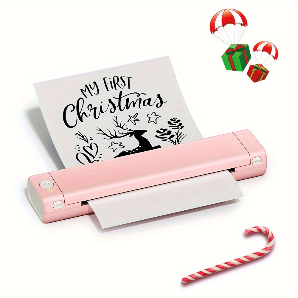 Impresora térmica portátil A4 en blanco y negro, inalámbrica, recargable, para etiquetas