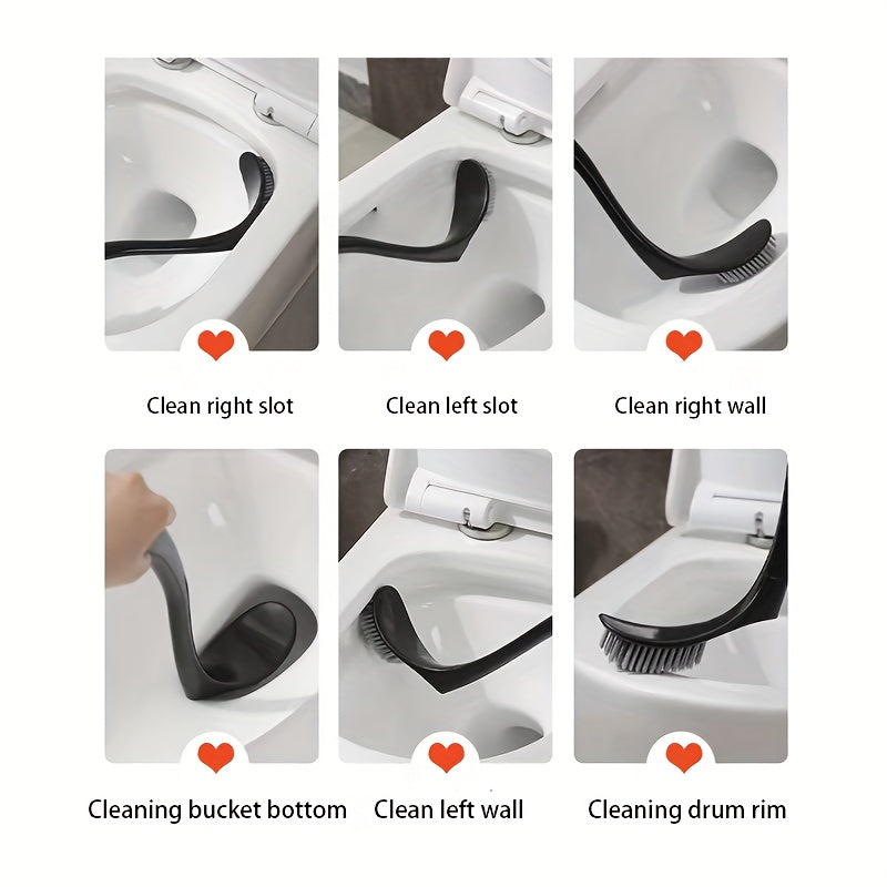 Swan-Shaped Toilet Brush Long Handle Non-Scratch Plastic Bathroom Cleaner