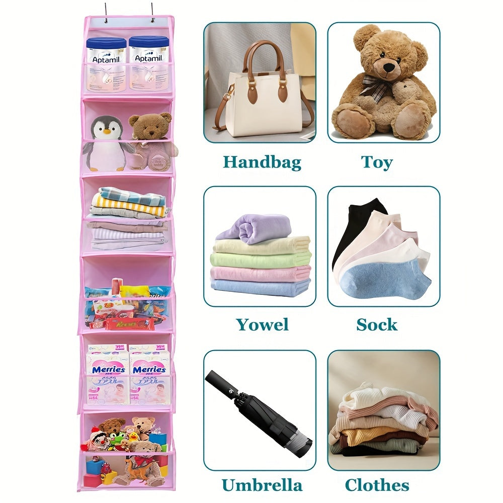 Over-the-Door Organizer with 6 Pockets for Nursery Bedroom Bathroom Storage