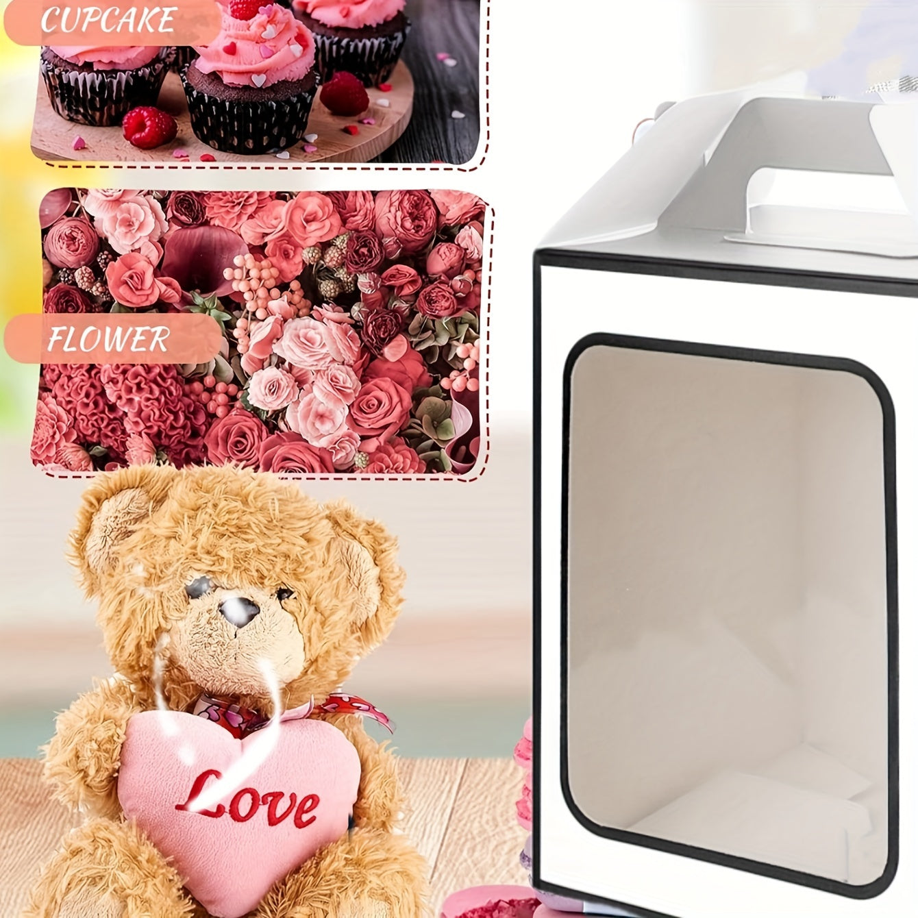 2 Cake Boxes with Clear Windows for Baked Goods Pastries and Party Favors