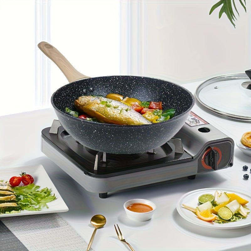 Yog'li qovurilgan idishlar uchun non-stick qovurilgan idishlar, sog'lom pishirish uchun alüminium oshxona anjomlari, gaz plitkasi bilan mos, oson tozalash