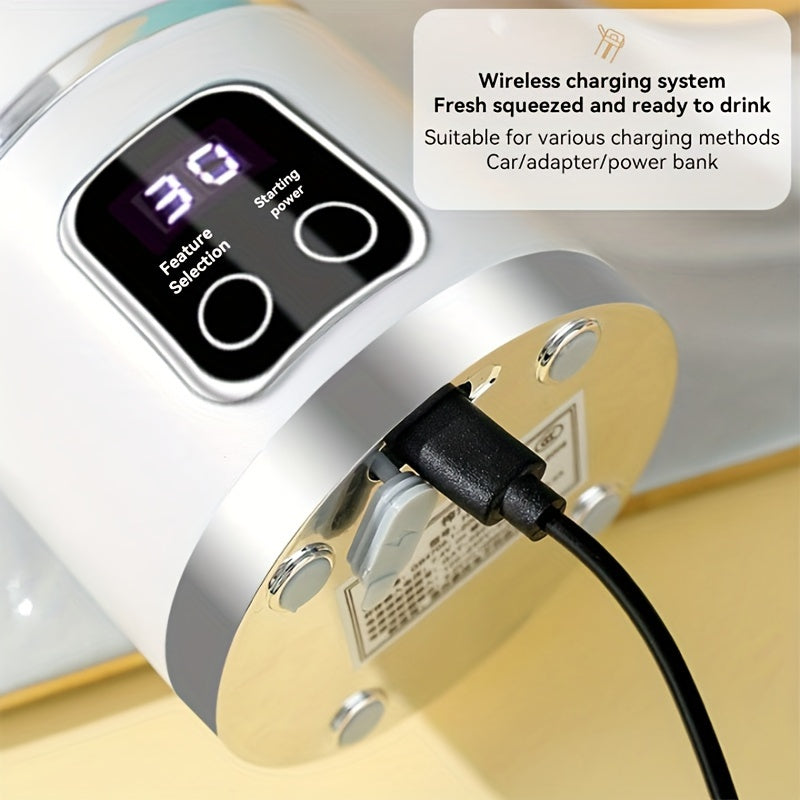 Portable Blender Juicer 15.22oz Rechargeable USB Smoothie Maker with Digital Display