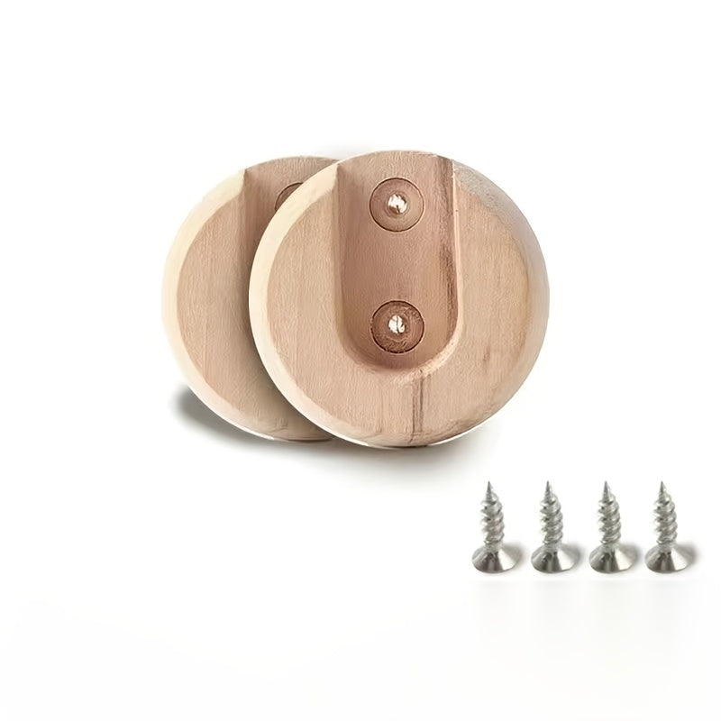 Perchero de madera de nogal macizo acabado natural, duradero, barra para armario para organización del armario