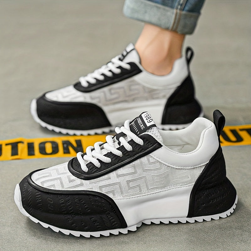 Men's Breathable Non-Slip Casual Sneakers with Lace-Up and Round Toe